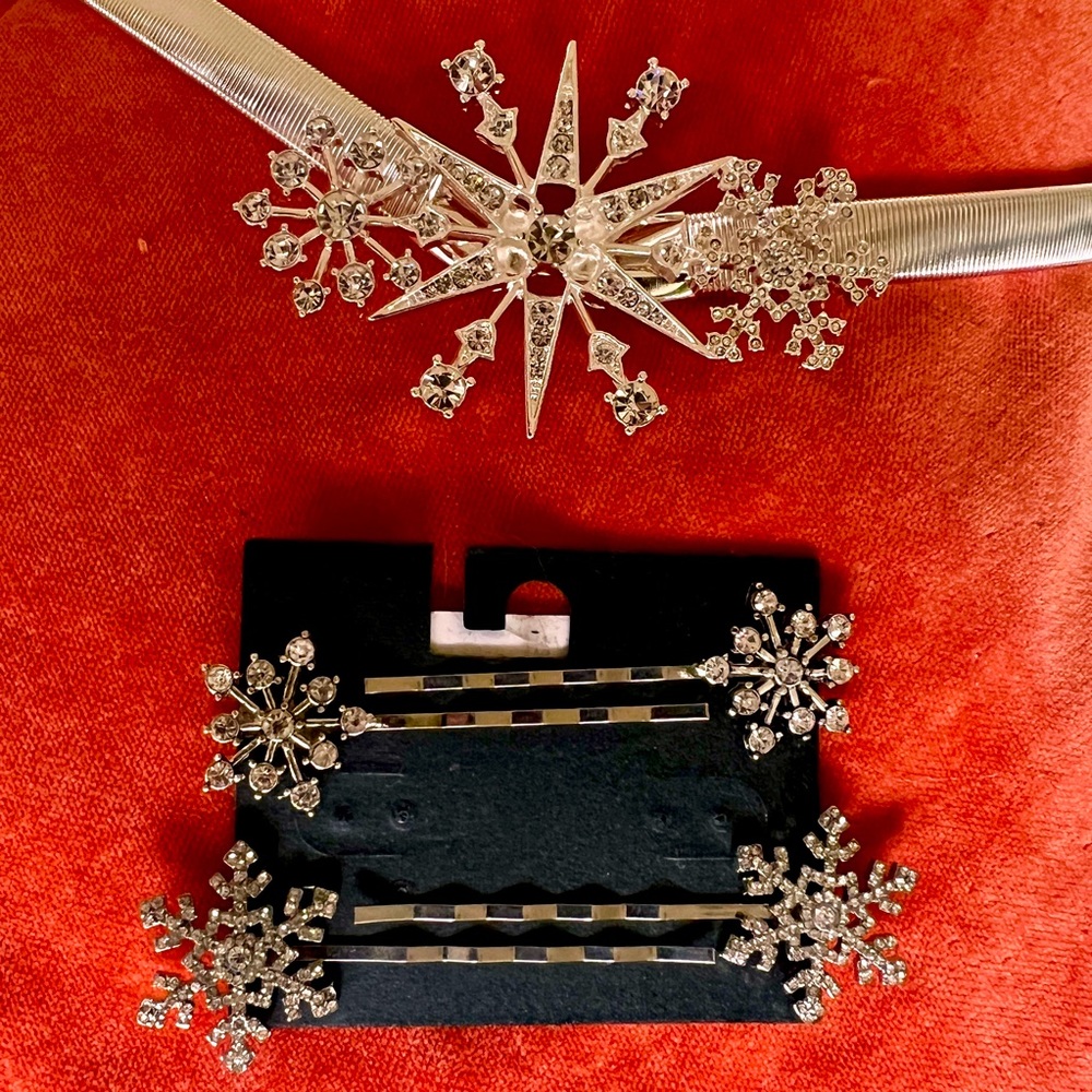RHINSTONE HAIR PINS AND MATCH ADJUSTABLE BELT 2X to 4X NWOT